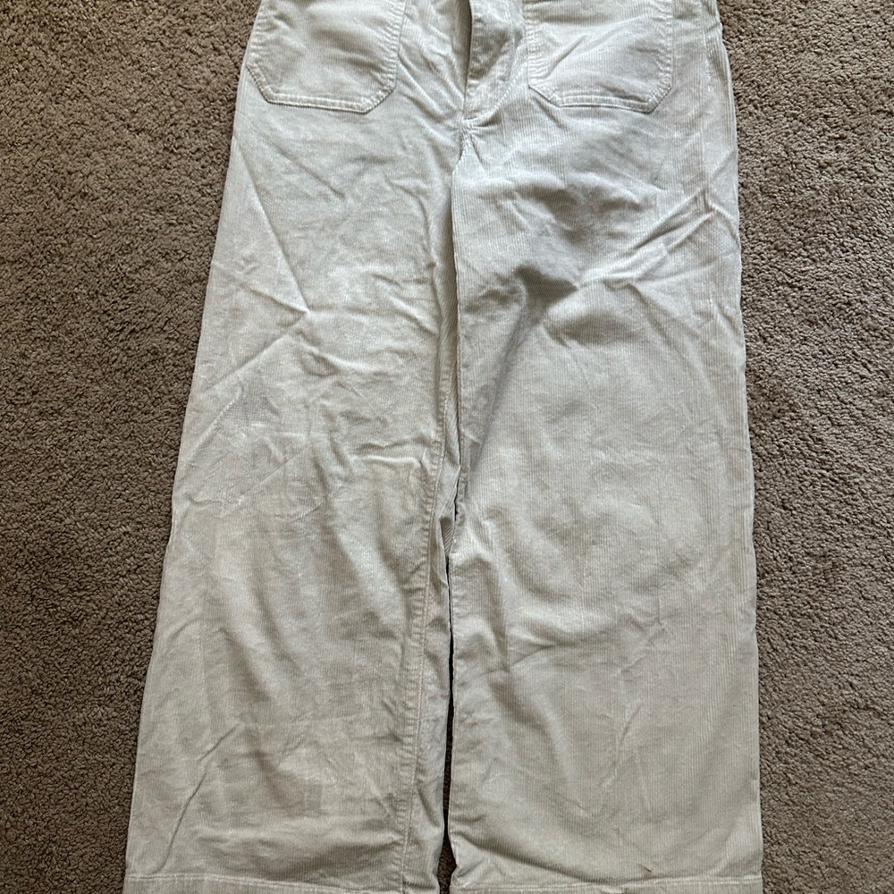 Anthropologie Maeve Cream Corduroy Pants